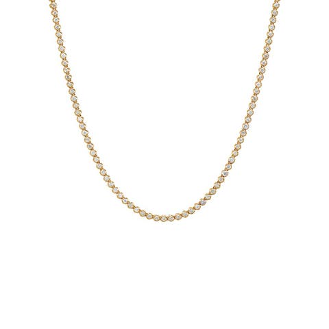 3 Carats Diamond Buttercup Tennis Necklace 14K