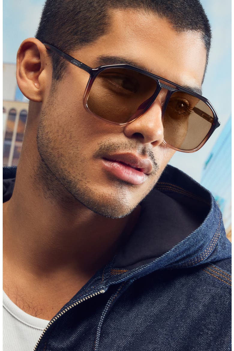 Studio Sesh 60mm Gradient Aviator Sunglasses, Alternate, color, SEPIA OMBRE/ TAN