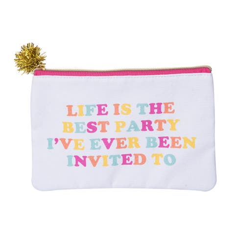 Life Is The Best Party Bag Cotton White