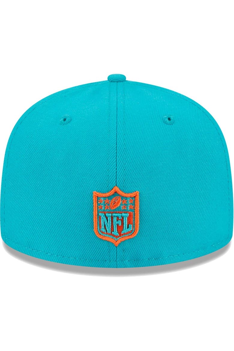 Youth New Era Aqua Miami Dolphins  Main 59FIFTY Fitted Hat, Alternate, color, Aqua