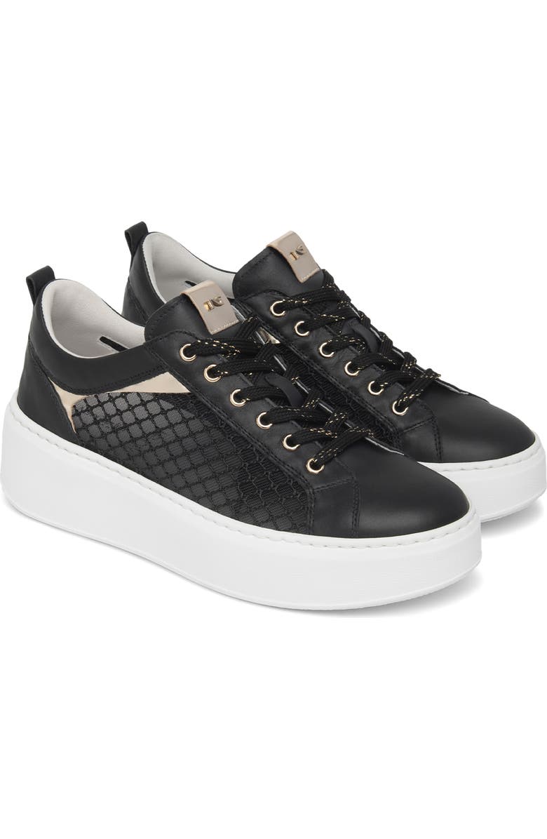 NeroGiardini Mesh Platform Sneaker, Main, color, Black
