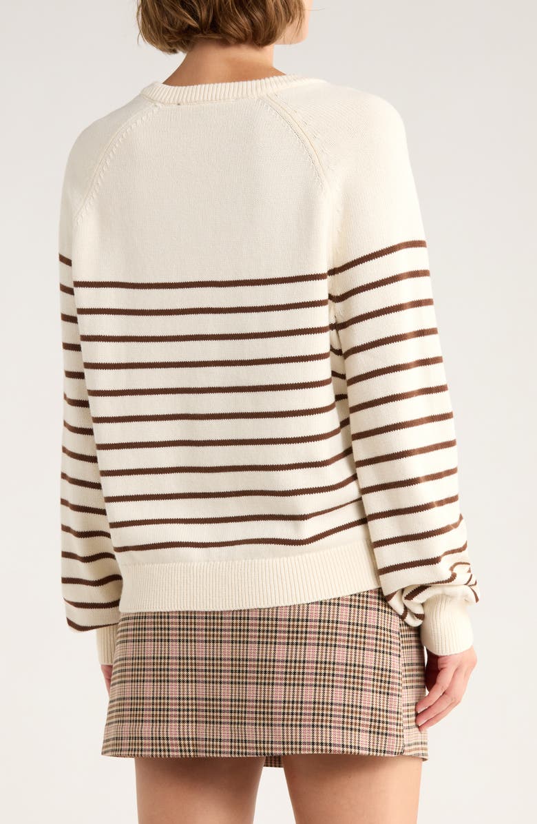 French Connection Mozart Stripe Sweater, Alternate, color, Classic Cream/ Mocha
