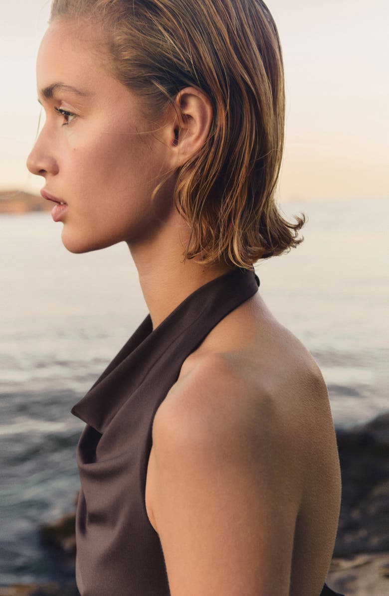 MANGO Draped Halter Top, Alternate, color,