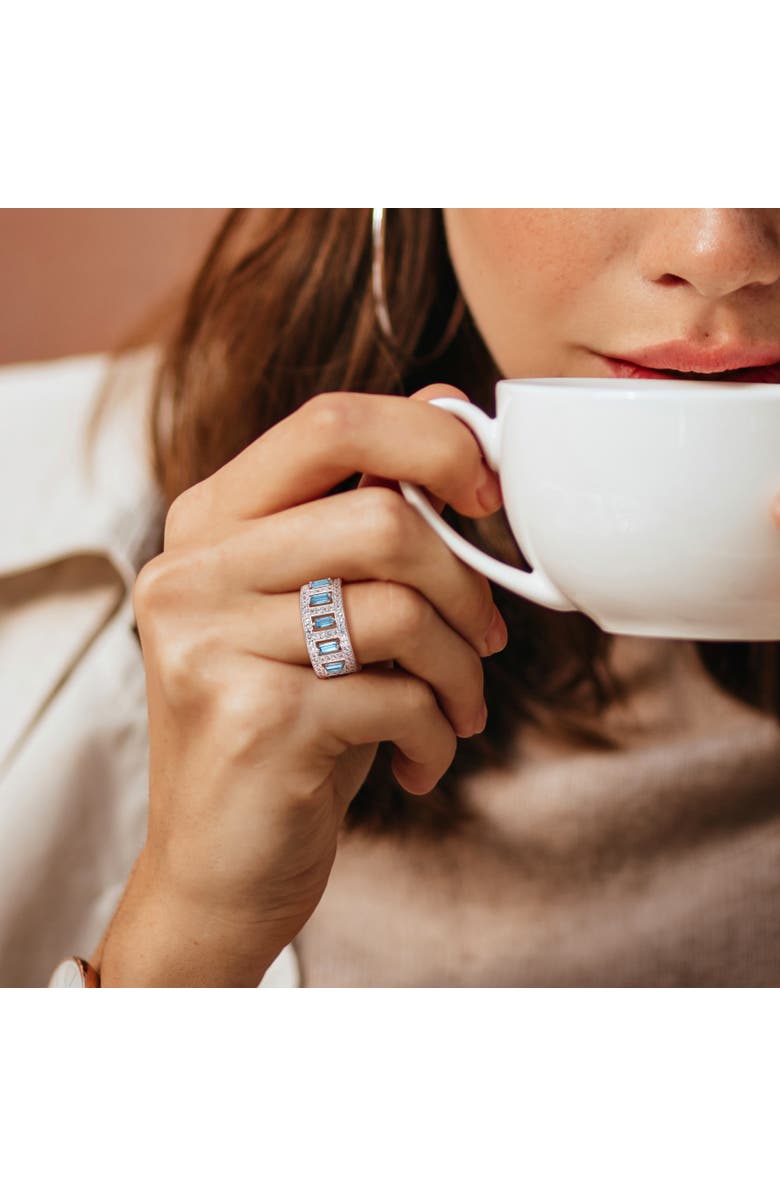 Julianna B. Blue & White Topaz Eternity Band Ring, Alternate, color, Topaz