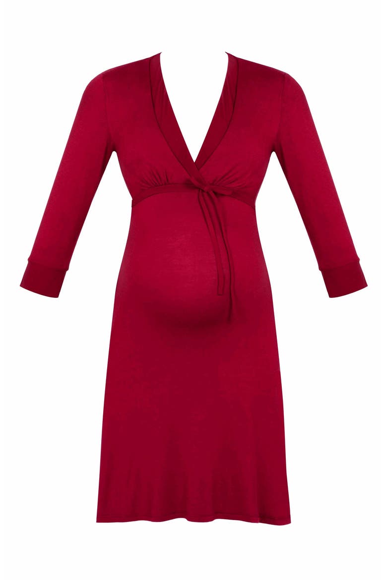 Milk Maternity/Nursing Nightgown, Alternate, color, BURGUNDY