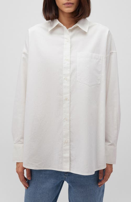 Mavi Jeans Long Sleeve Cotton Button-Up Shirt in White 