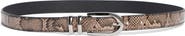 Linea Pelle Snake Pattern Skinny Faux Leather Belt