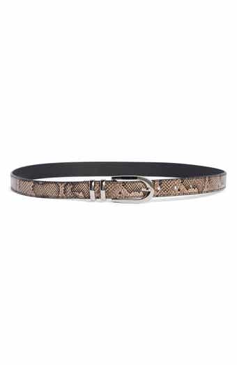 Snake Pattern Skinny Faux Leather Belt