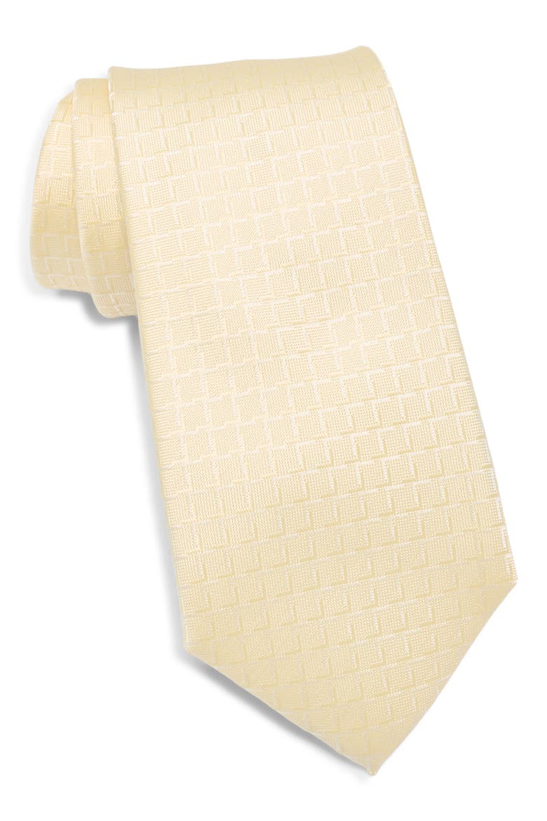 Foster Grid Jacquard Tie, Main, color, YELLOW