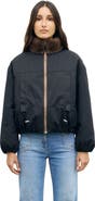 GERARD DAREL Sculpted Cropped High Neck Bomber Jacket