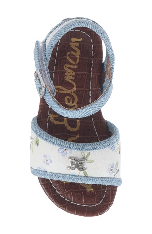 Sam Edelman Kids' Kara Ankle Strap Sandal In White Multi