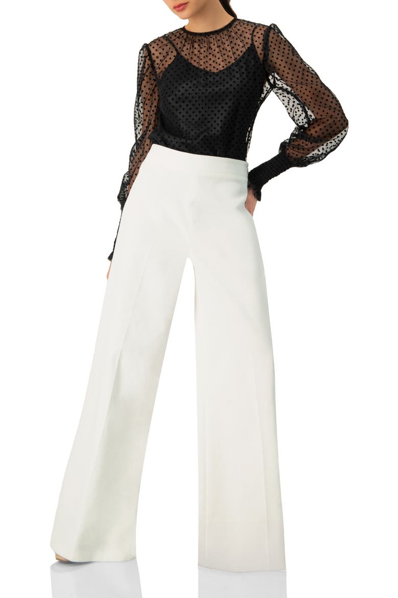Wide-Leg Culotte Pants, Alternate, color, White