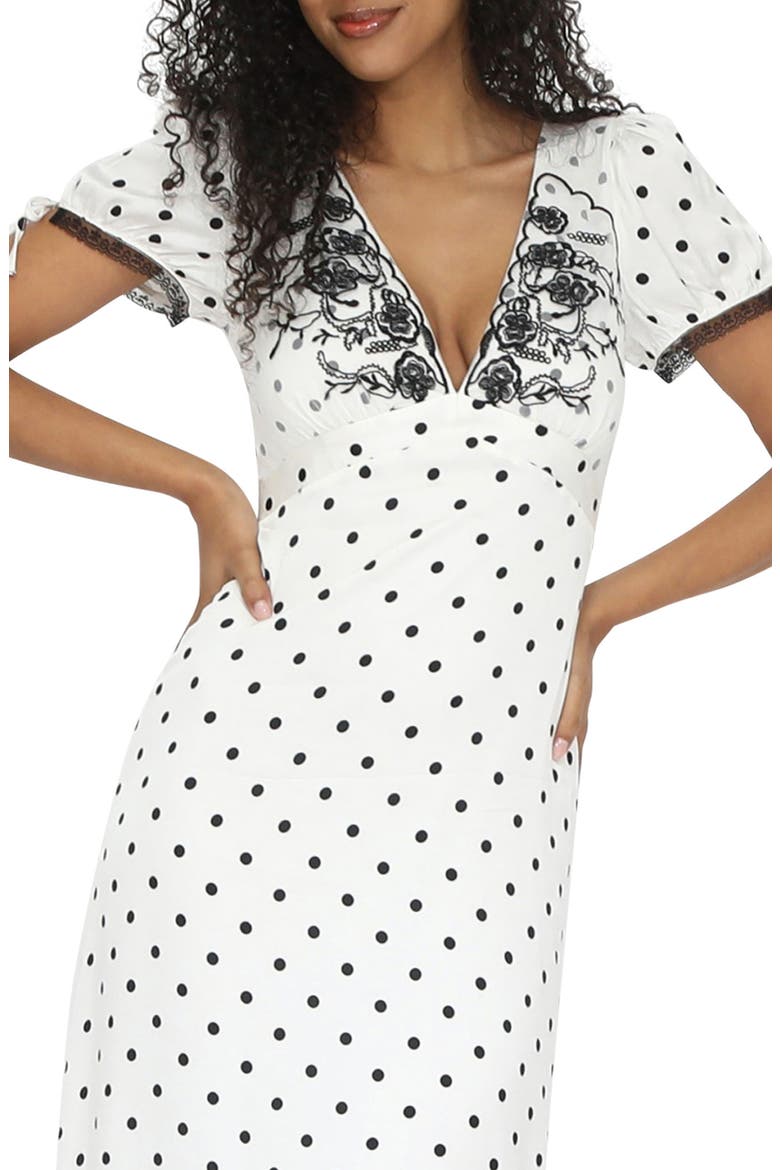 You and I Polka Dot Midi Dress, Alternate, color, BLACK/ WHITE