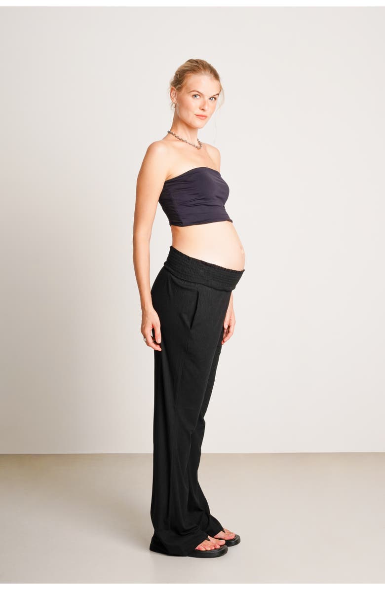 Nom Maternity Super Soft Rib Maternity Pants, Alternate, color, Black