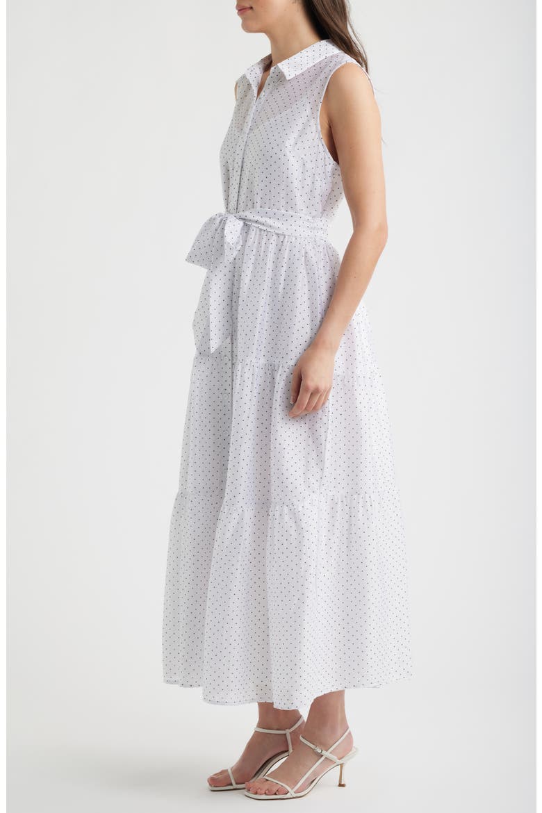Polka Dot Midi Shirtdress, Alternate, color, BRIGHT WHITE