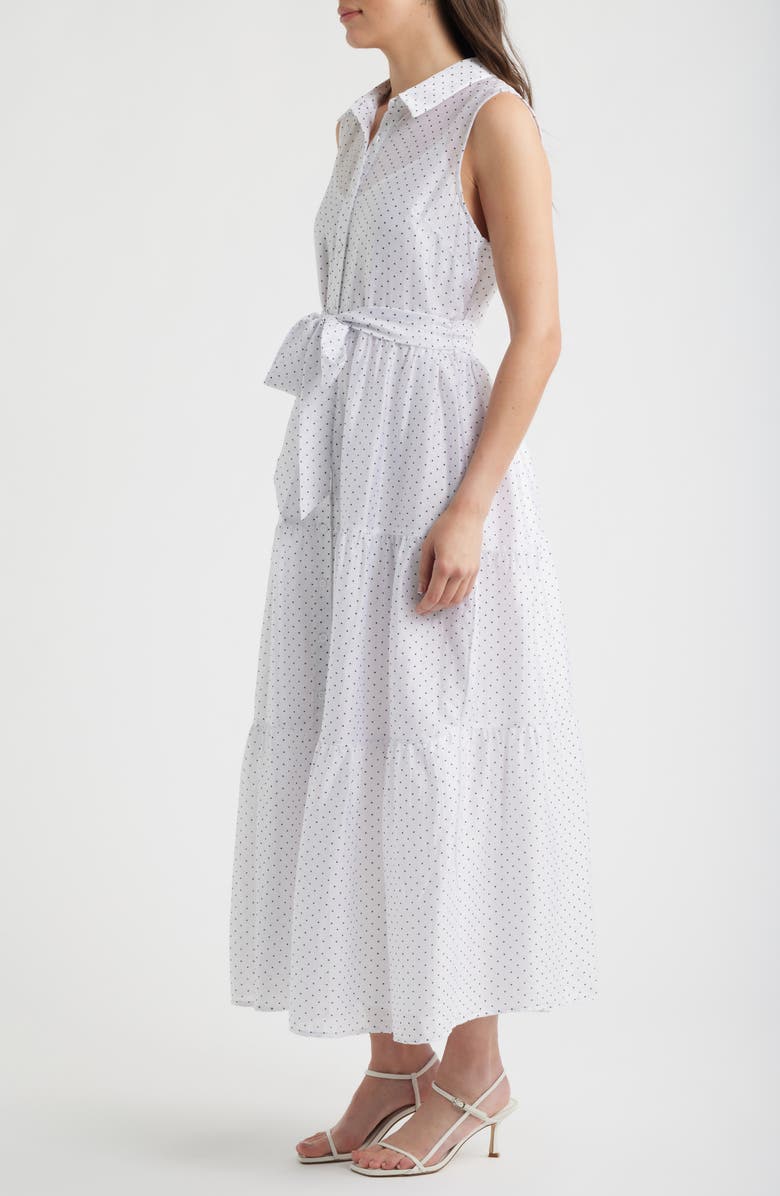 Halogen<sup>®</sup> Polka Dot Midi Shirtdress, Alternate, color, Bright White