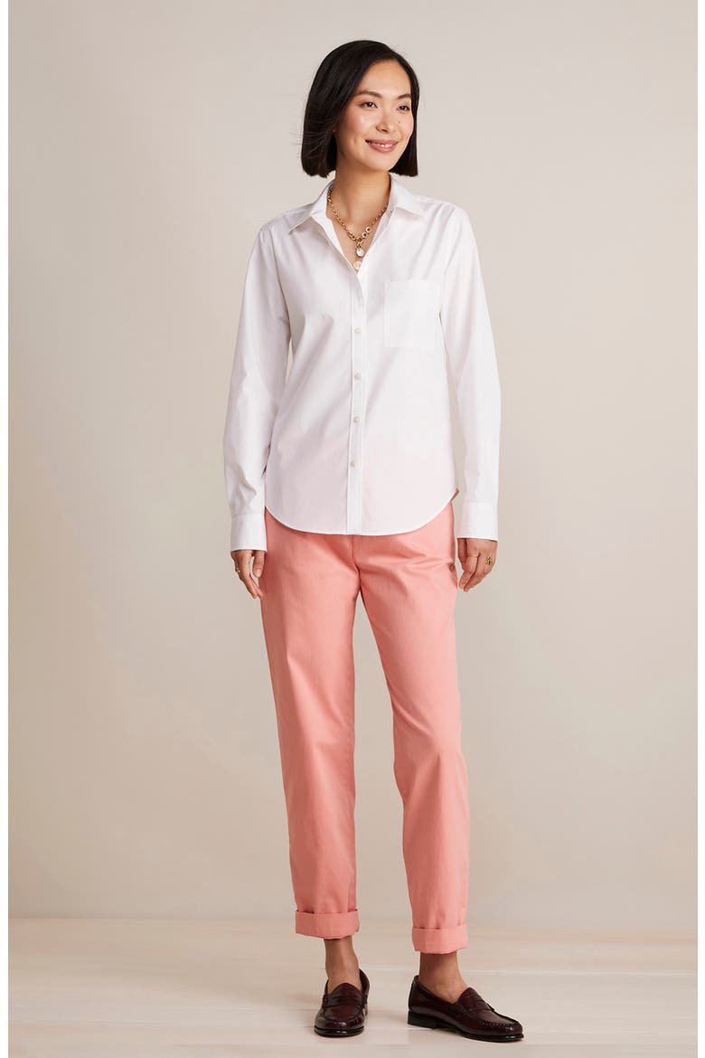 Stretch Cotton Button-Up Shirt, Alternate, color, WHITE CAP