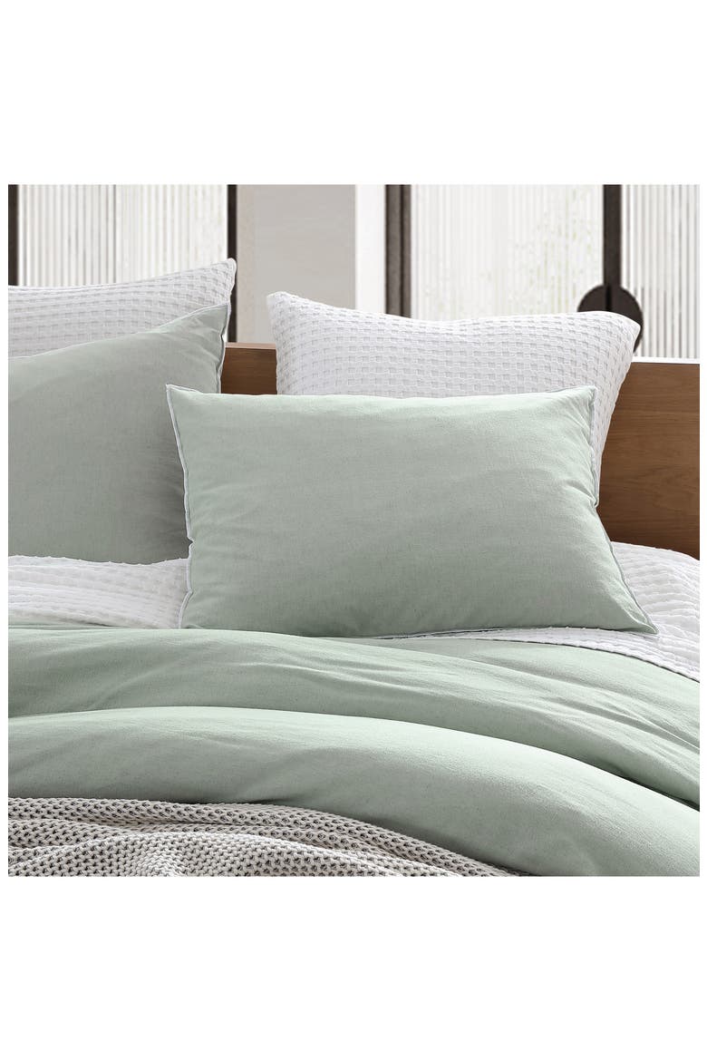 Washed Linen & Cotton Duvet Cover & Sham Set, Alternate, color, SAGE