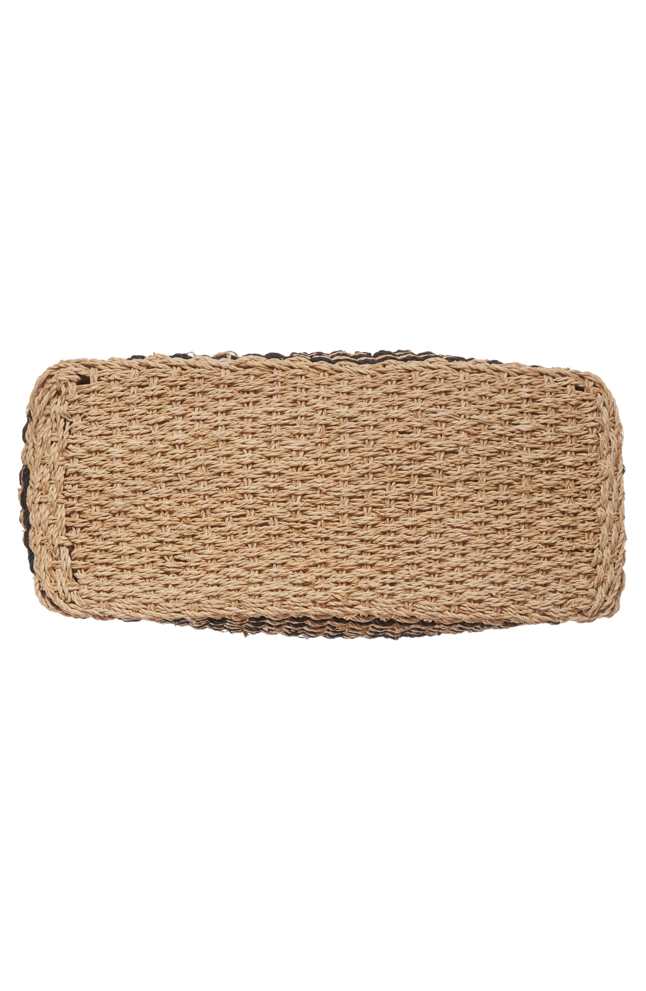 Stripe Raffia Tote, Alternate, color, NATURAL/ BLACK