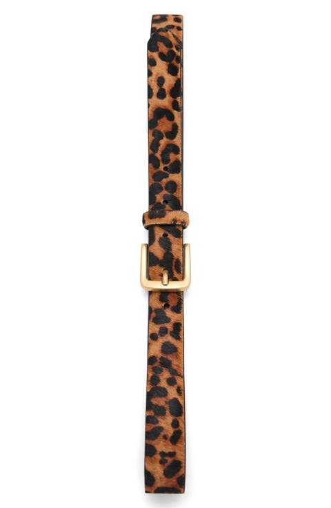 Animal Print Genuine Calf Hair Belt