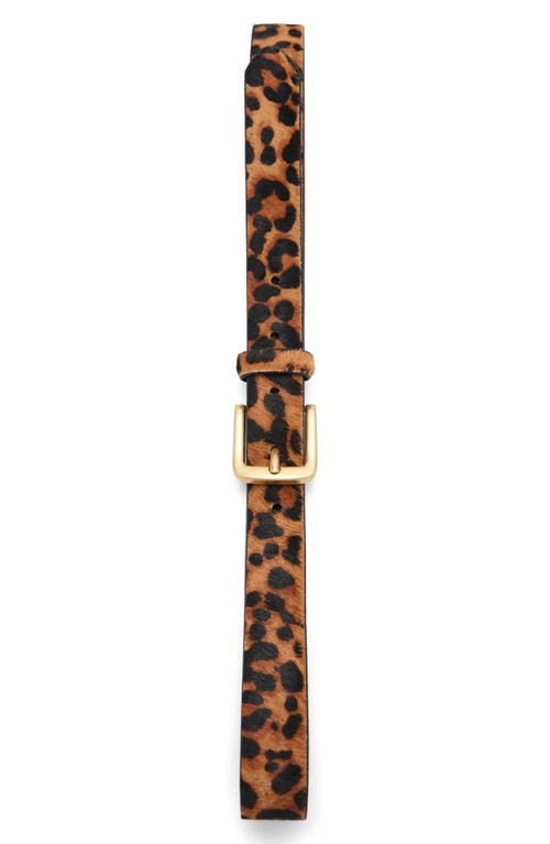 Mango Animal Print Genuine Calf Hair Belt In Brown