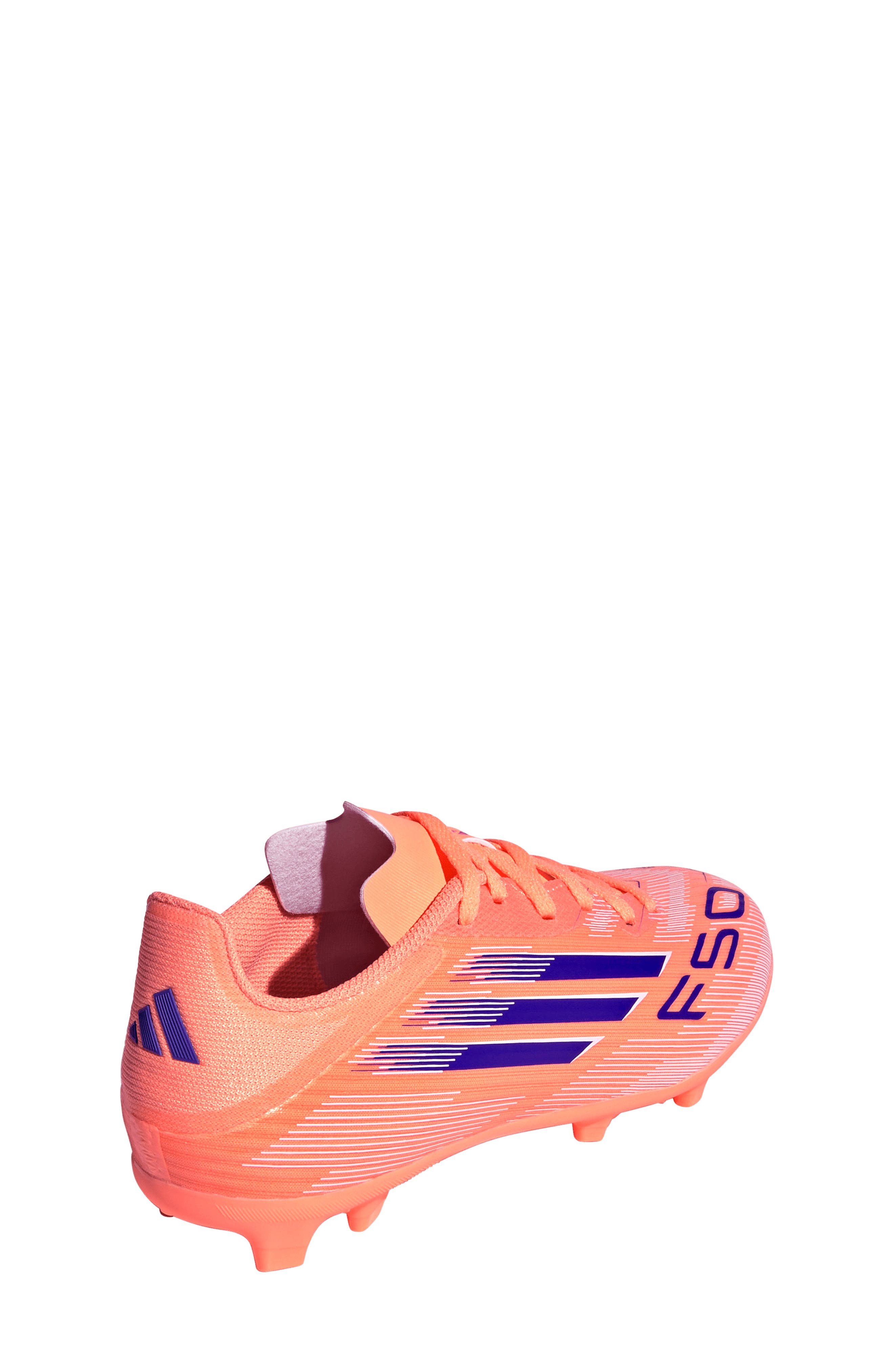 adidas Kids' F50 League Firm/Multiground Soccer Cleat, Alternate, color, Beam Orange/ Lucid Blue/ White