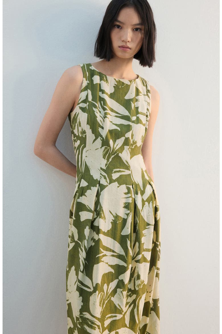 Floral Print Sleeveless Maxi Dress, Alternate, color, GREEN