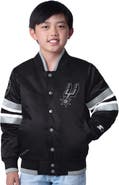 STARTER Youth Starter Black San Antonio Spurs Scout Varsity Full-Snap Jacket