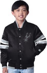 STARTER Youth Starter Black San Antonio Spurs Scout Varsity Full-Snap Jacket