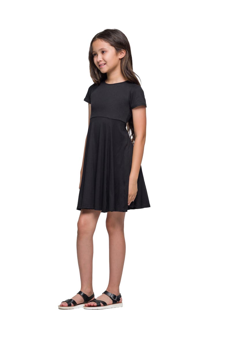 Flowy Short Sleeve Dress, Alternate, color, Black