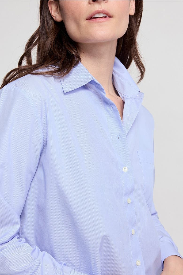 The Long Sleeve Boxy Crop, Alternate, color, Thin Blue/White Stripe
