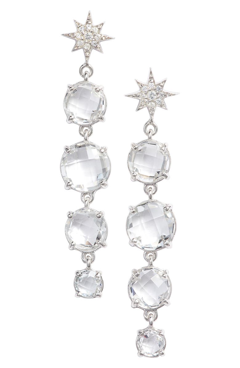 Anzie North Star Drop Earrings, Main, color, Silver
