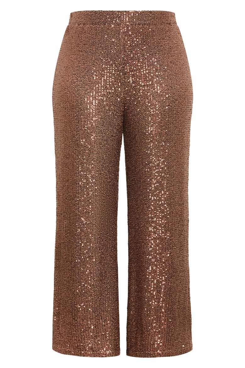 Nalani Sequin Wide Leg Pants, Alternate, color, BROWN SHIMMER