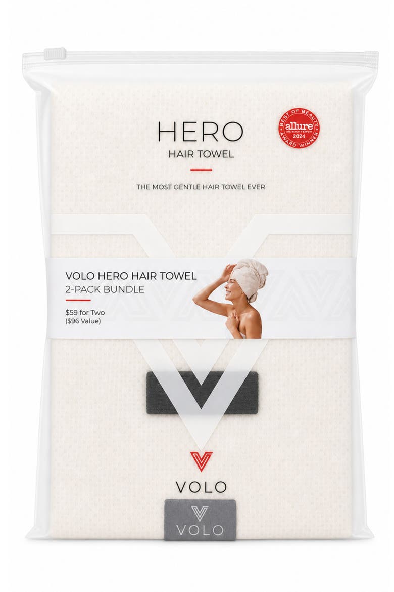 2-Pack Hero Hair Towel Set $96 Value, Alternate, color, SALT WHITE