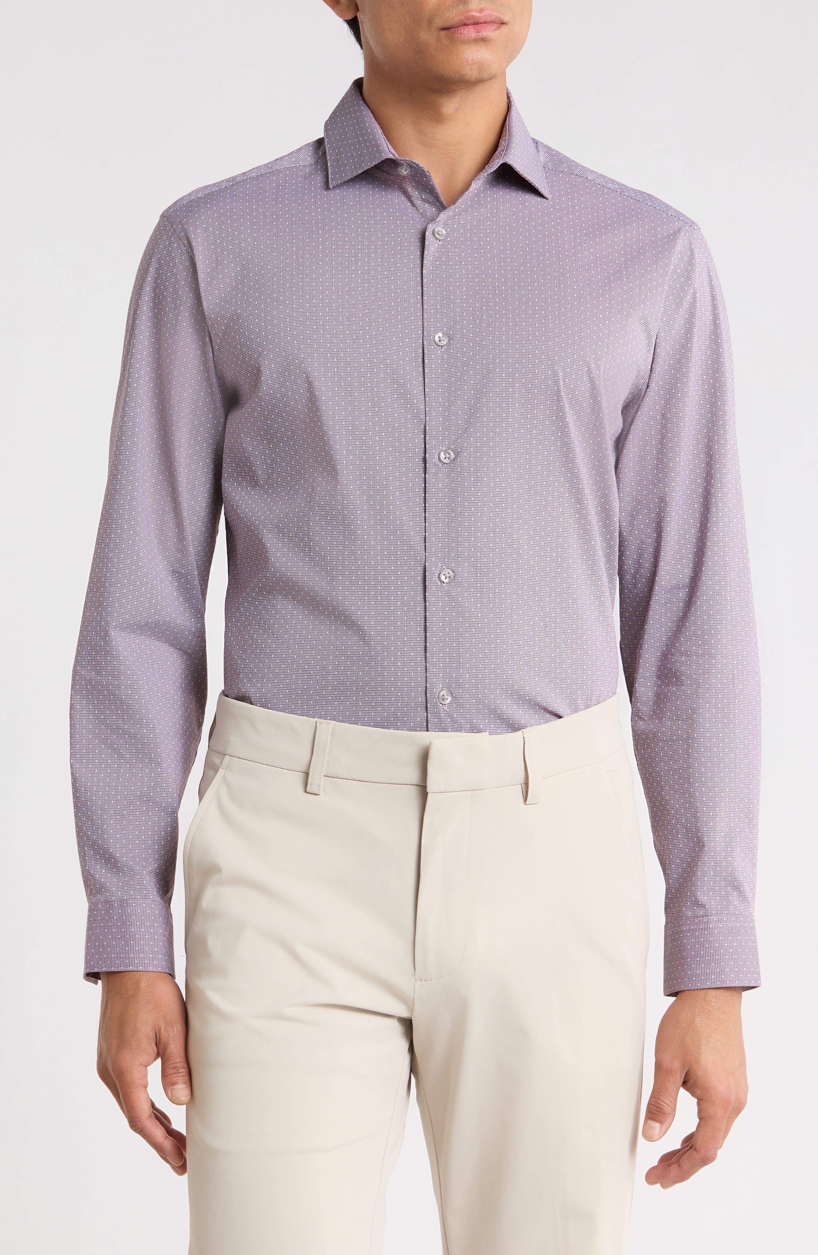 Slim Fit Stretch Patterned Shirt