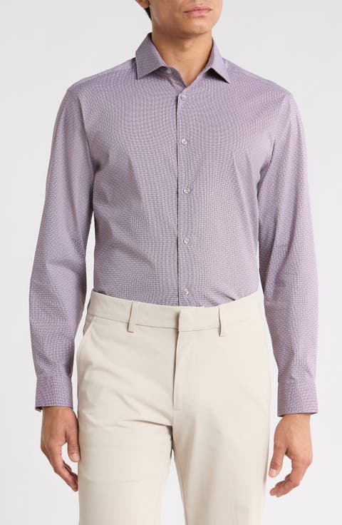 Slim Fit Stretch Patterned Shirt