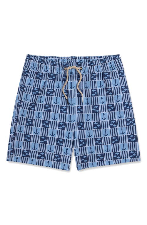 Fair Harbor Kids' Bayberry Water Repellent Swim Trunks In Blue