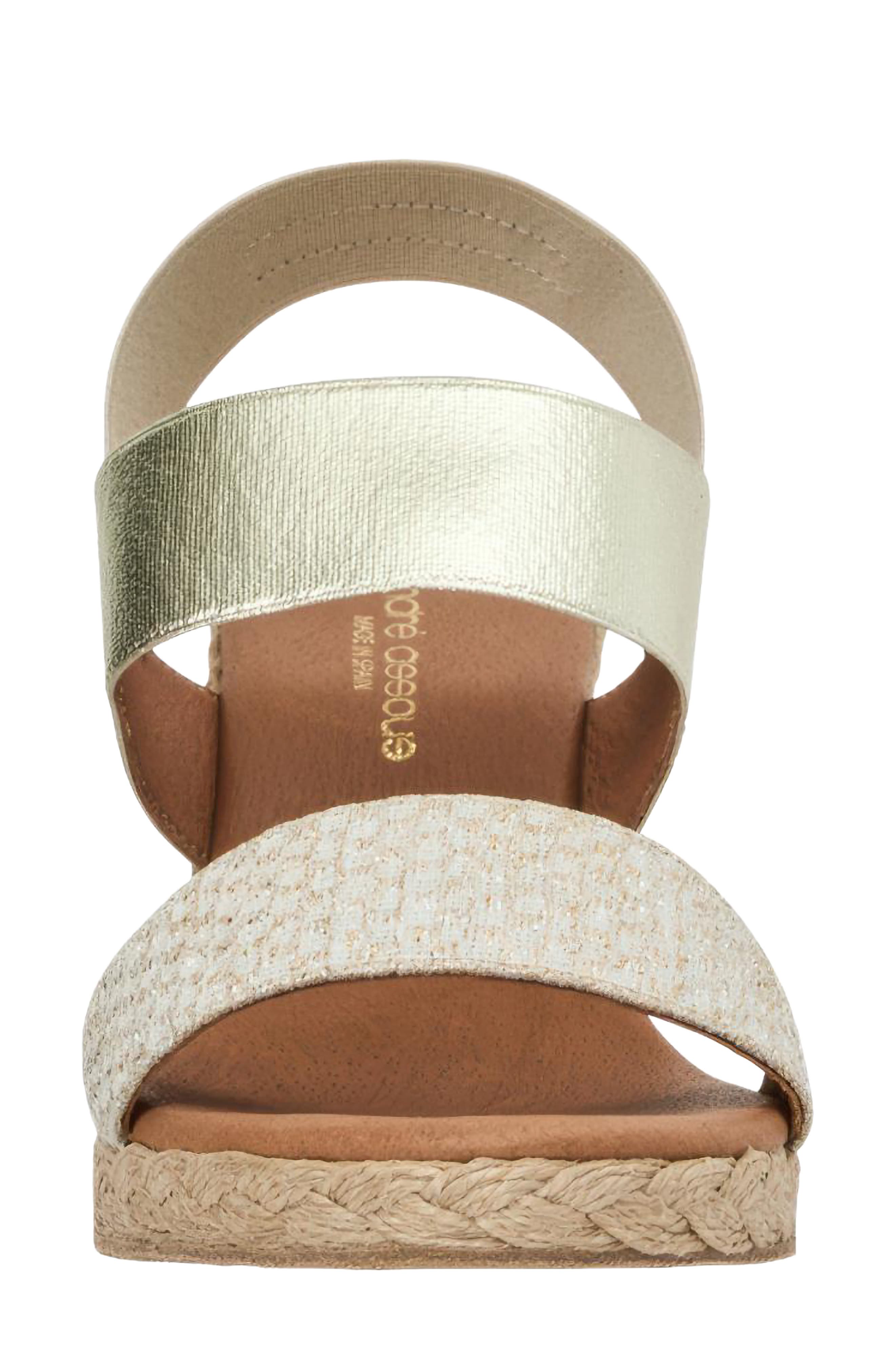 André Assous Allison Slingback Espadrille Platform Wedge Sandal, Alternate, color, Platino Multi
