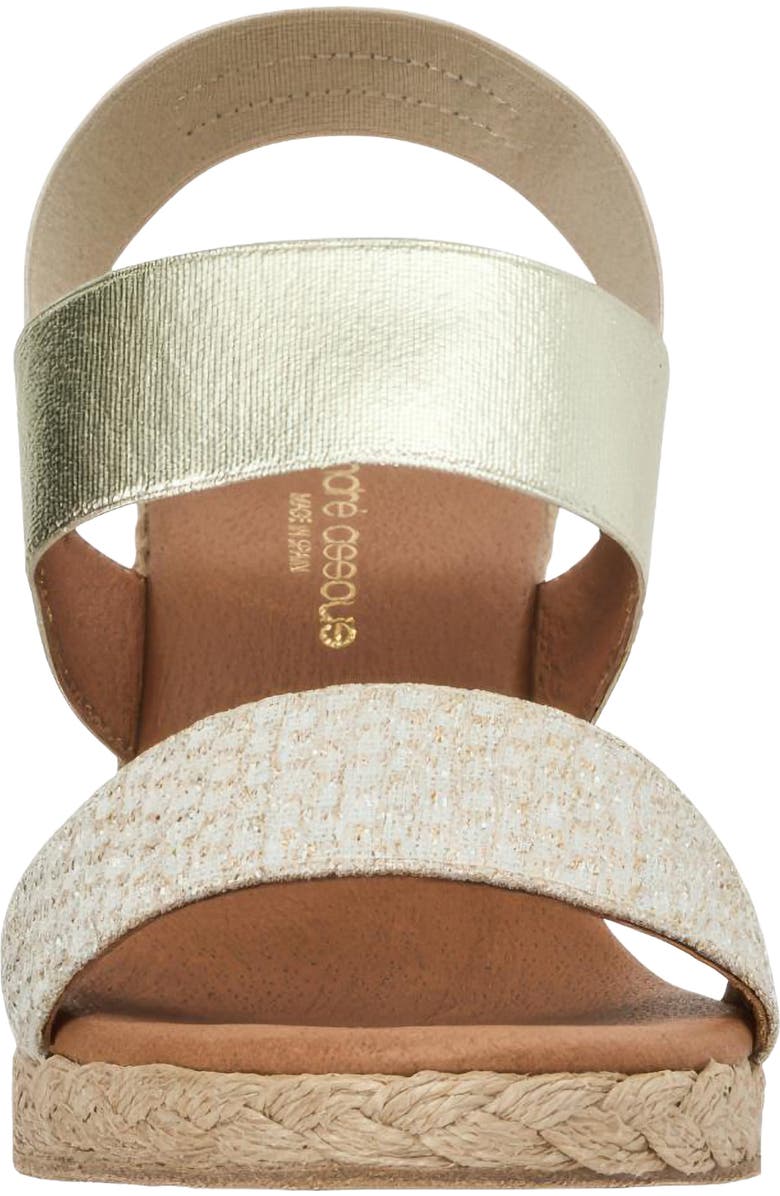 André Assous Allison Slingback Espadrille Platform Wedge Sandal, Alternate, color, Platino Multi
