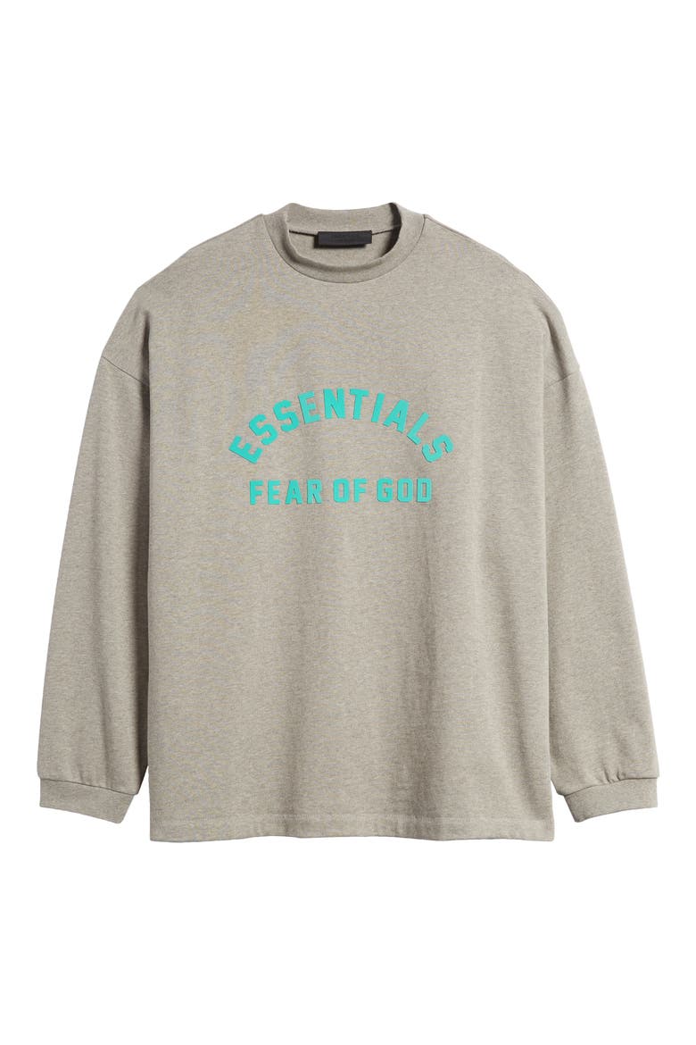 Long Sleeve Cotton Graphic T-Shirt, Alternate, color, DARK HEATHER OATMEAL