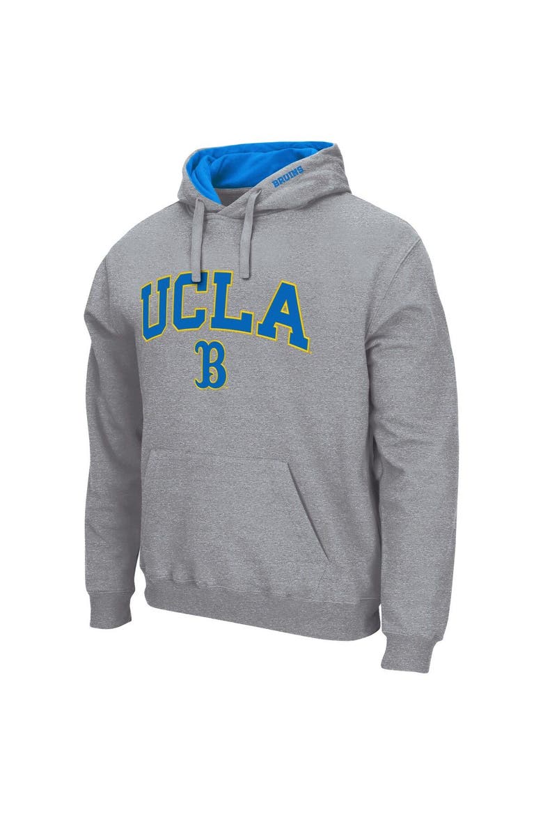 Men's Colosseum Heather Gray UCLA Bruins Arch & Logo 3.0 Pullover Hoodie, Alternate, color, Heather Gray