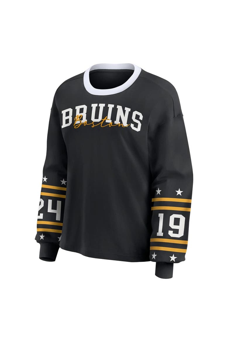 Women's WEAR by Erin Andrews Black Boston Bruins Long-Sleeve Sport T-Shirt, Alternate, color, Black