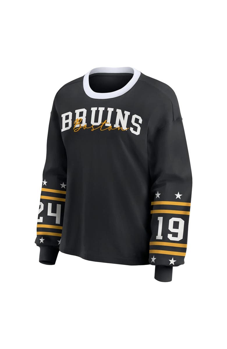 WEAR by Erin Andrews Women's WEAR by Erin Andrews Black Boston Bruins Long-Sleeve Sport T-Shirt, Alternate, color, Black