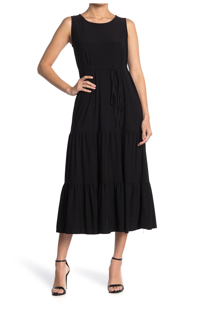 TASH AND SOPHIE Sleeveless Tiered Midi Dress, Main, color,