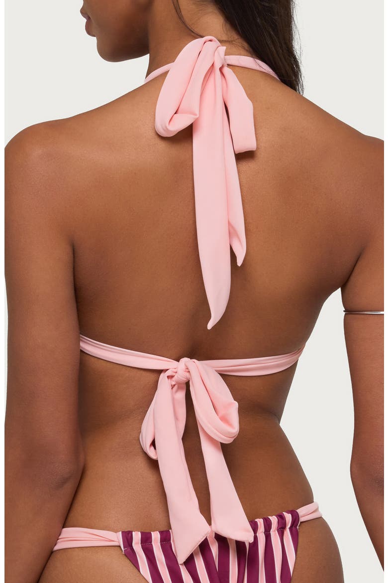 Esmer Knotted Tie Strap Bikini Top, Alternate, color, PINK