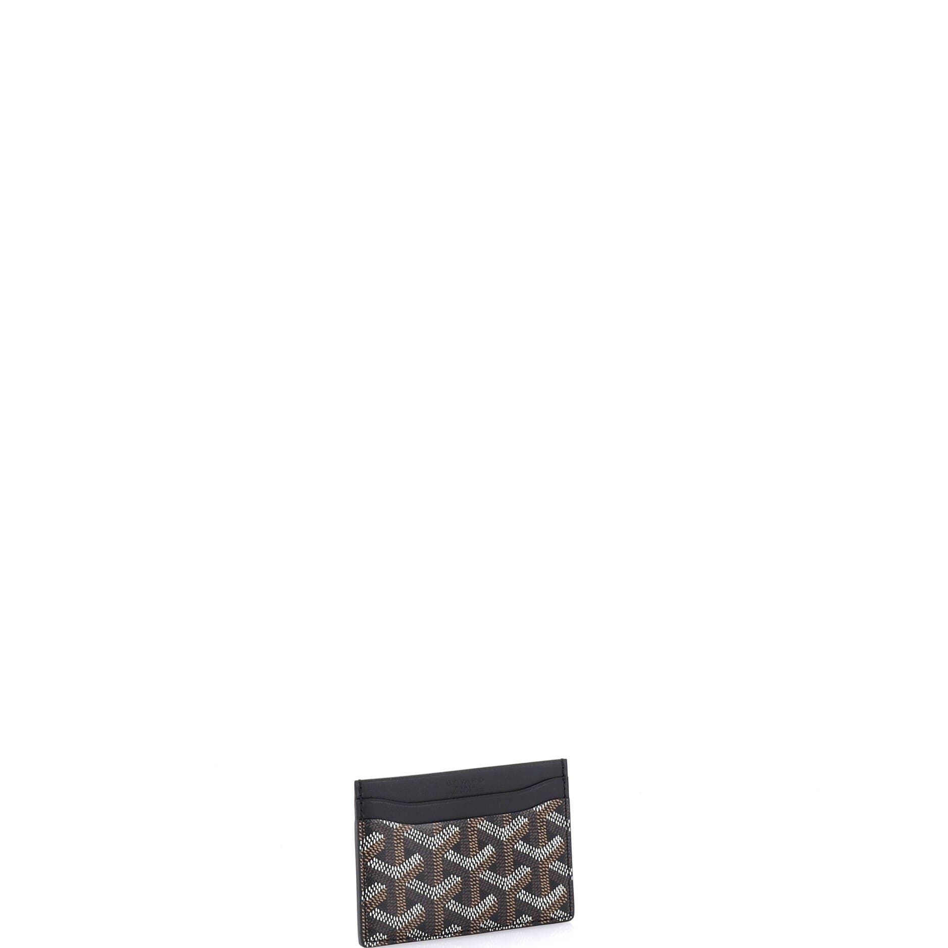 Pre-Owned Goyard Saint Sulpice Card Holder Coated Canvas, Alternate, color, Black