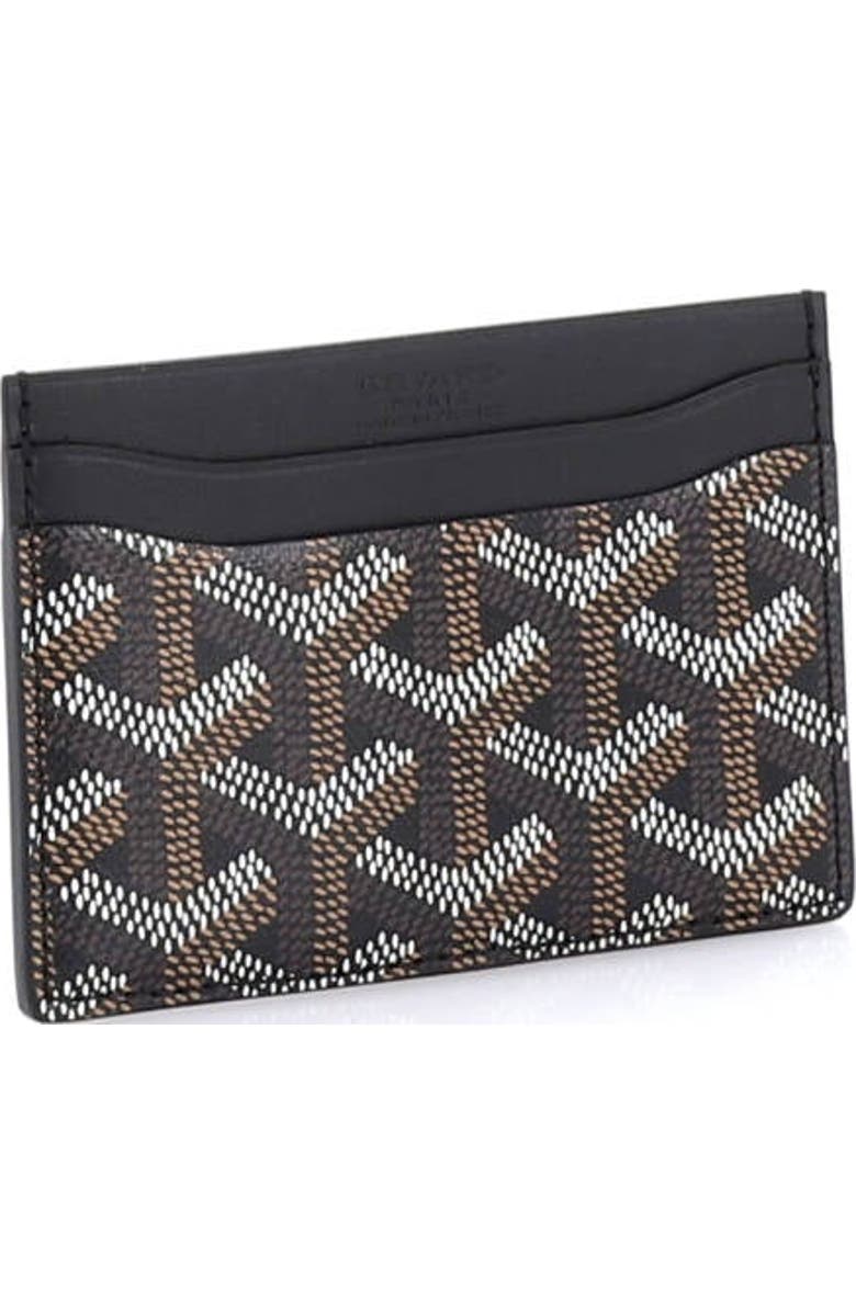 Pre-Owned Goyard Saint Sulpice Card Holder Coated Canvas, Alternate, color, Black