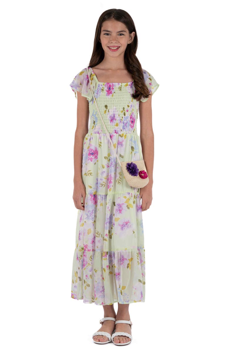 Speechless Kids' Smocked Dress with Purse Set, Alternate, color,