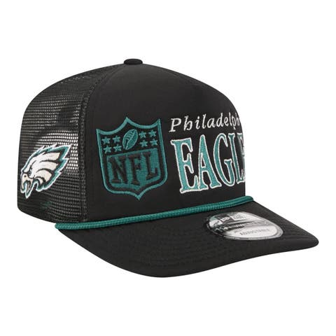 Men's New Era Black Philadelphia Eagles Throwback Foam 19TWENTY Adjustable Hat