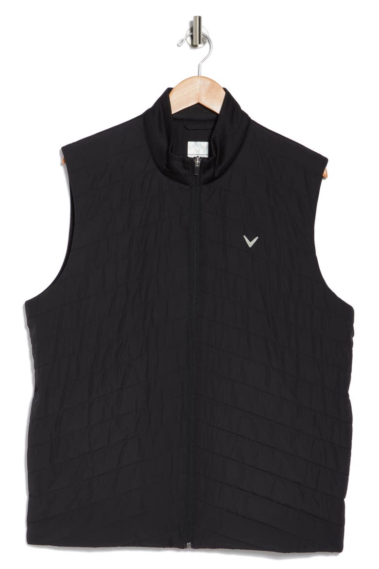 Chevron Quilted Puffer Vest, Alternate, color, CAVIAR